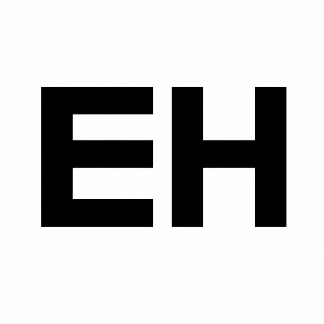 EH square Logo black on white